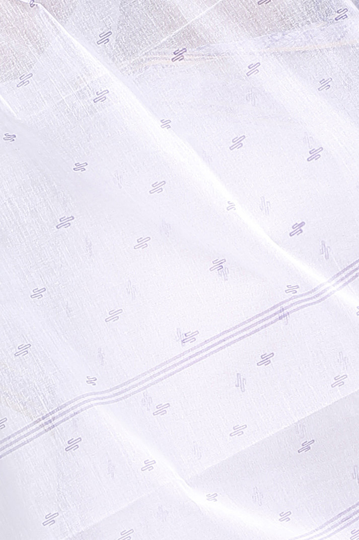 White Brown Pure Cotton Regina Tant Saree (986)